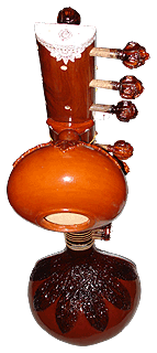 sitar back view, with extra-resonator