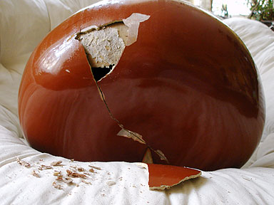 Sitar repair - after opening the breaking point