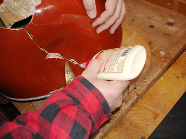 Sitar repair - Adhesive work