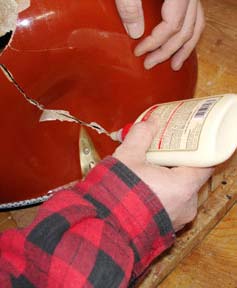 Sitar repair - Adhesive work 3