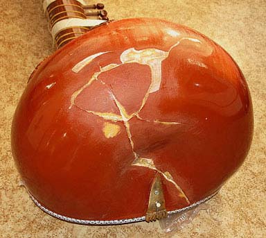 Sitar repair - sanding and filling 1