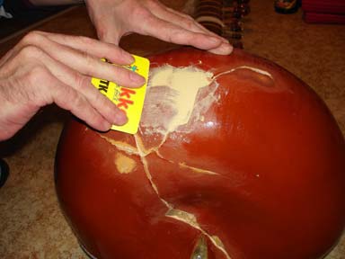 Sitar repair - sanding and filling 2