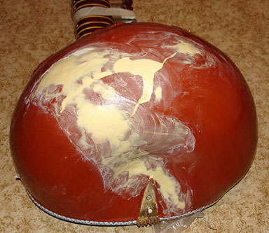 Sitar repair - sanding and filling 5