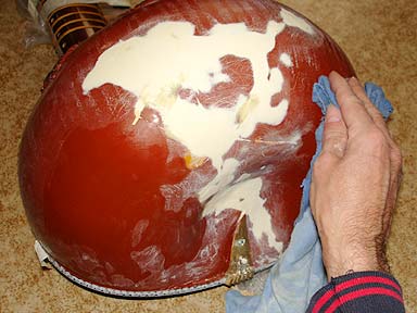 Sitar repair - sanding and filling 6